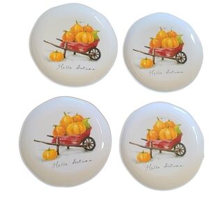 Hello Autumn Pier 1 set of 4 plates